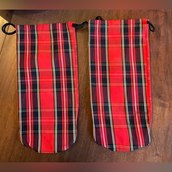 Red Plaid Wine Bags/Travel Bags (2) - Picture 2 of 7